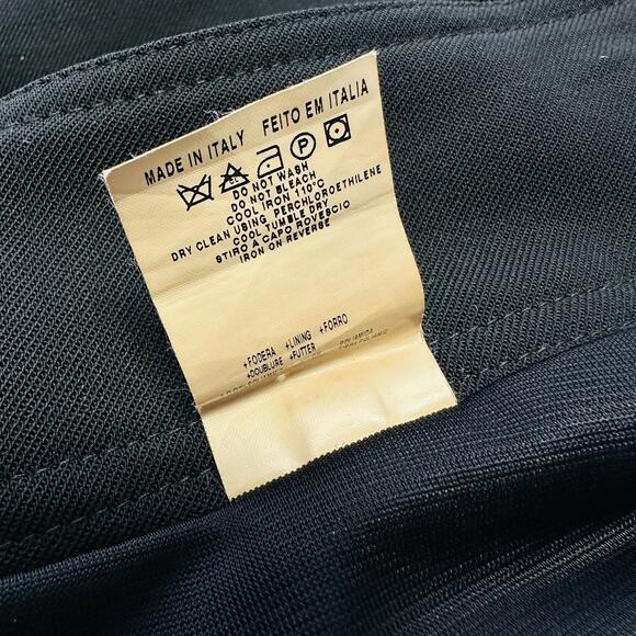 Moschino Jeans Black Donna Skirt Wool Blend Pleated‎ Ruffle Zip Lined Size US 14 - Picture 7 of 8